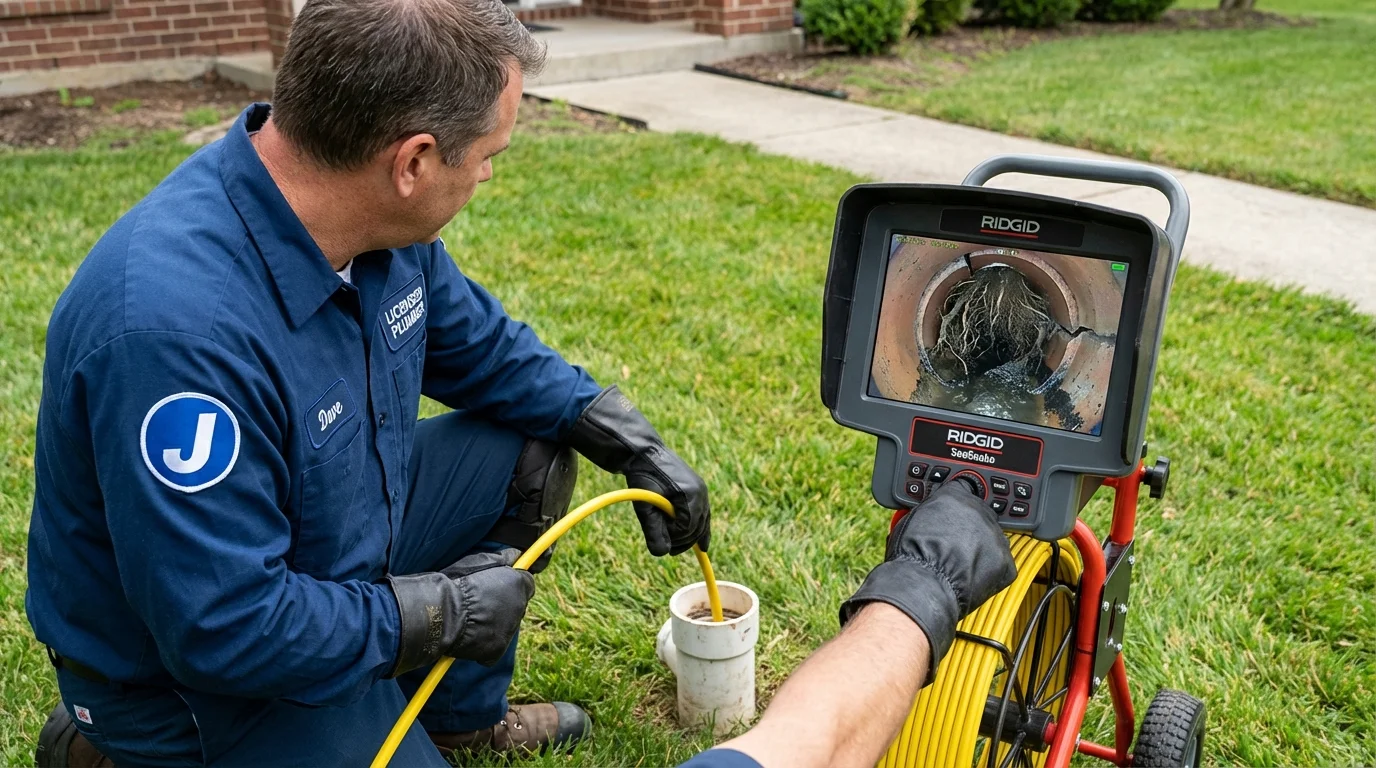 Sewer camera inspection being performed by Johns Plumbing LLC in Manning
